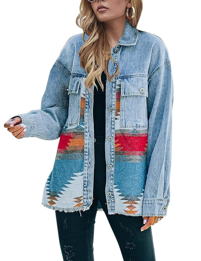 Selena – Vintage Aztec Denim Damesjas
