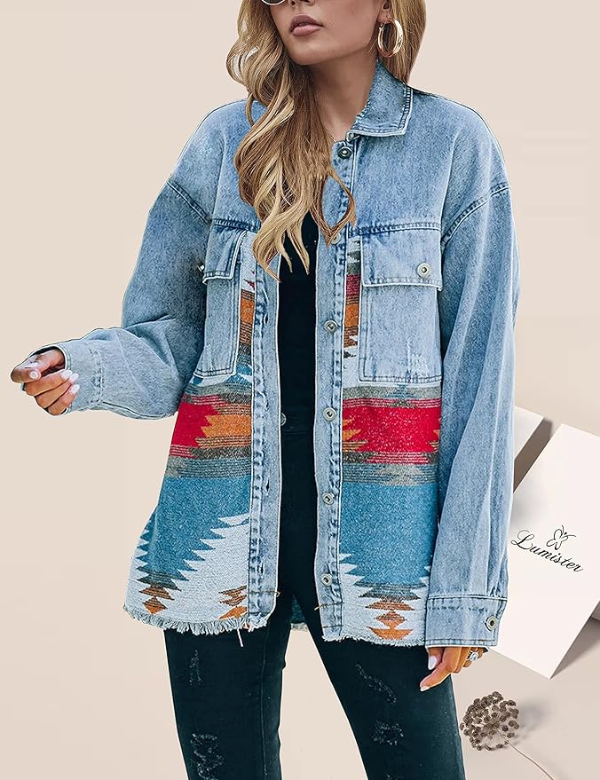 Selena – Vintage Aztec Denim Damesjas