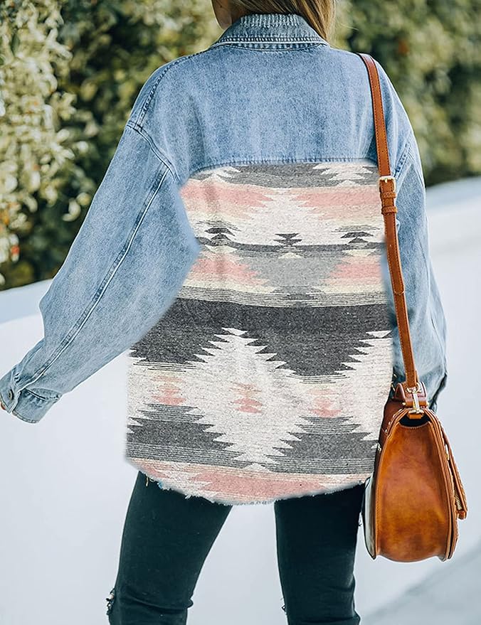 Selena – Vintage Aztec Denim Damesjas