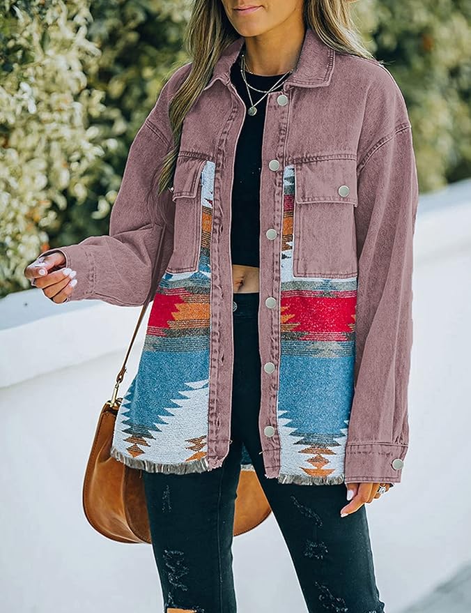 Selena – Vintage Aztec Denim Damesjas