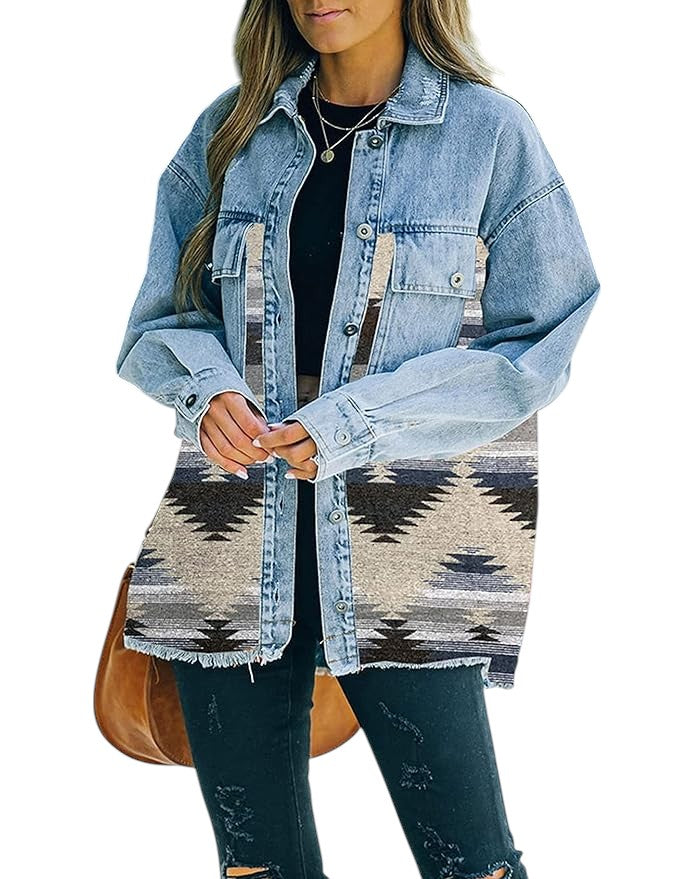 Selena – Vintage Aztec Denim Damesjas