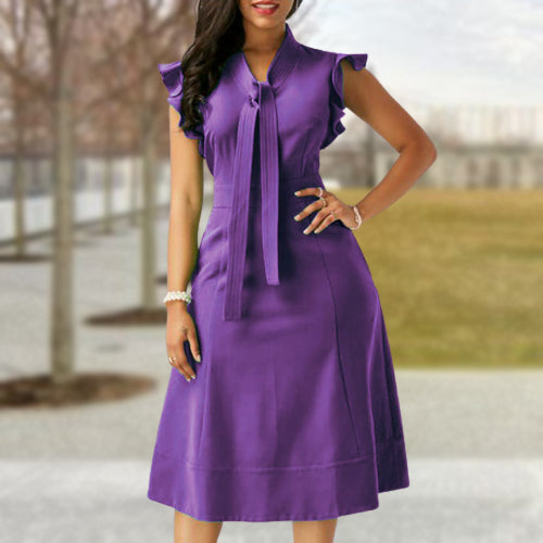 RaffaellaConti Dames Ruffle Mouw Jurk Voor Vrouwen