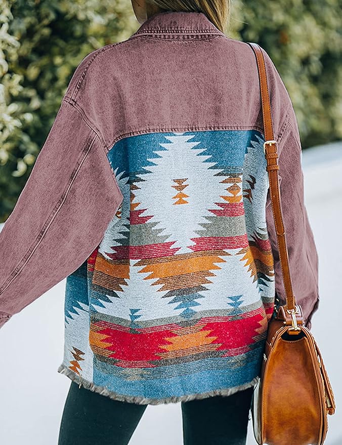 Selena – Vintage Aztec Denim Damesjas
