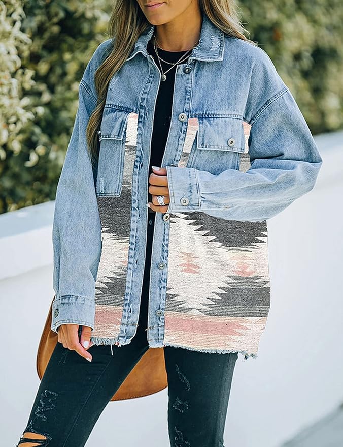 Selena – Vintage Aztec Denim Damesjas