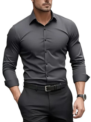 Larry – Slim Fit Heren Overhemd met Lange Mouwen