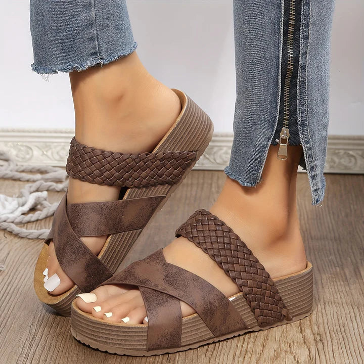 LucianaFerri™ Crisscross-platformsandalen voor dames
