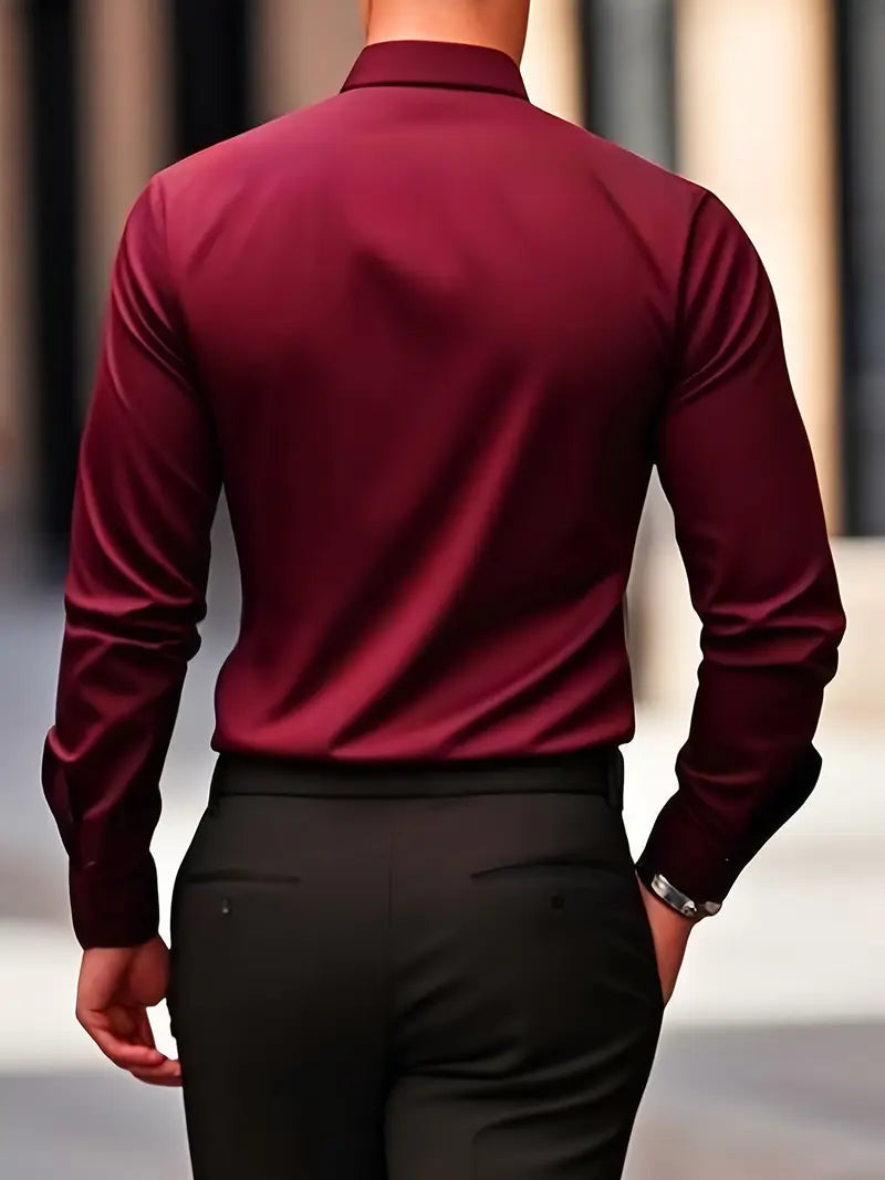 Larry – Slim Fit Heren Overhemd met Lange Mouwen