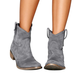 Zoey – Dames Enkellaarzen met Western-Accent