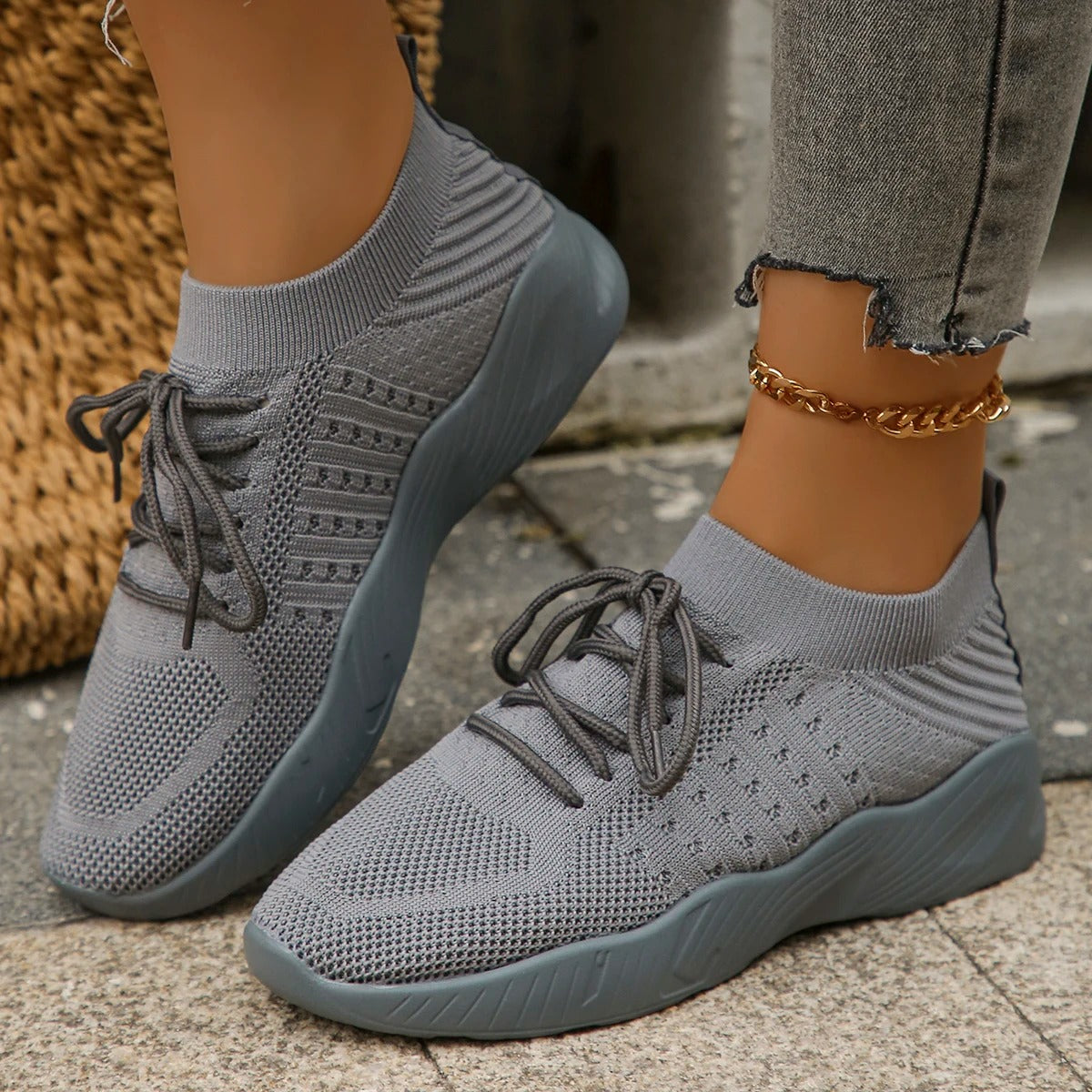 Gabriella – Ademend Dames Sneakers van Gebreid Mesh