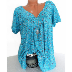 Isabelle – Dames Blouse met Korte Mouwen en V-Hals