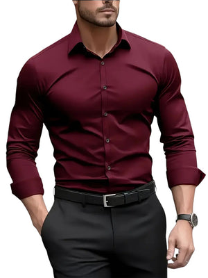 Larry – Slim Fit Heren Overhemd met Lange Mouwen