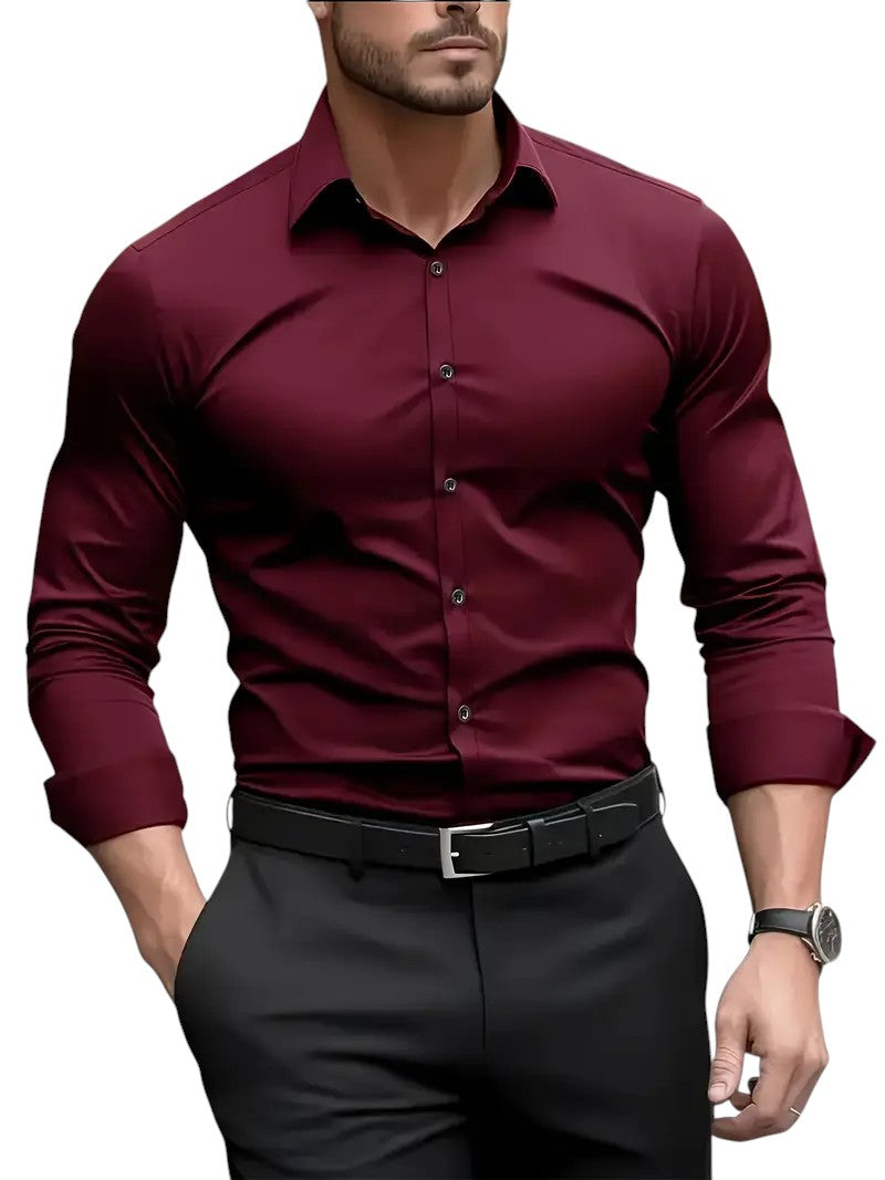 Larry – Slim Fit Heren Overhemd met Lange Mouwen