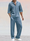 SerenoAqua Waterrimpeling Getextureerd Casual Overhemden Set
