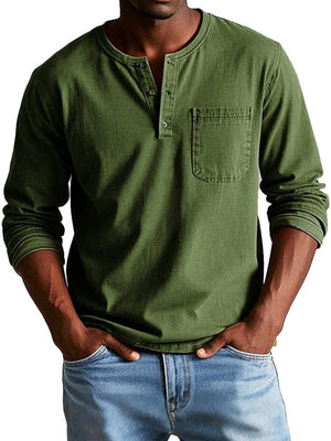 Jaskie – Heren Henley Shirt van Katoen