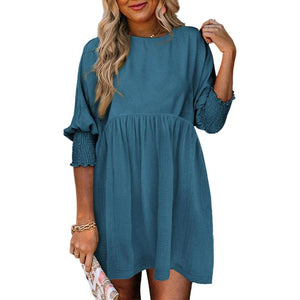 Elle – Casual Dames Mini Jurk met Ronde Hals