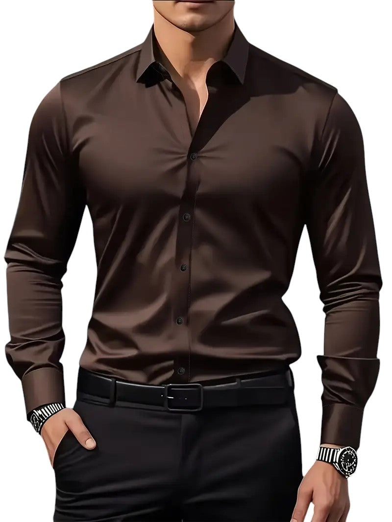Larry – Slim Fit Heren Overhemd met Lange Mouwen