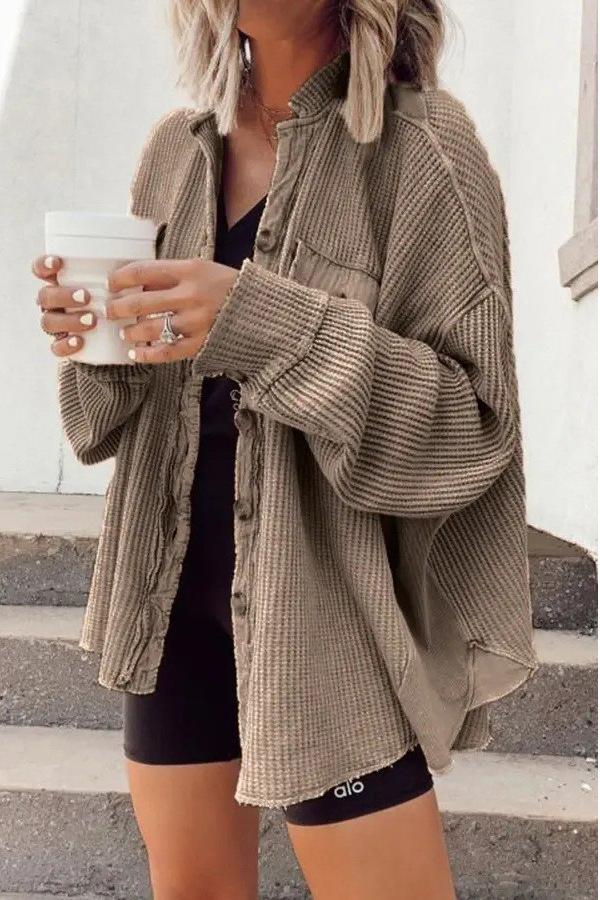 LucaSdrucito™️ Distressed Comfy Overhemdjas