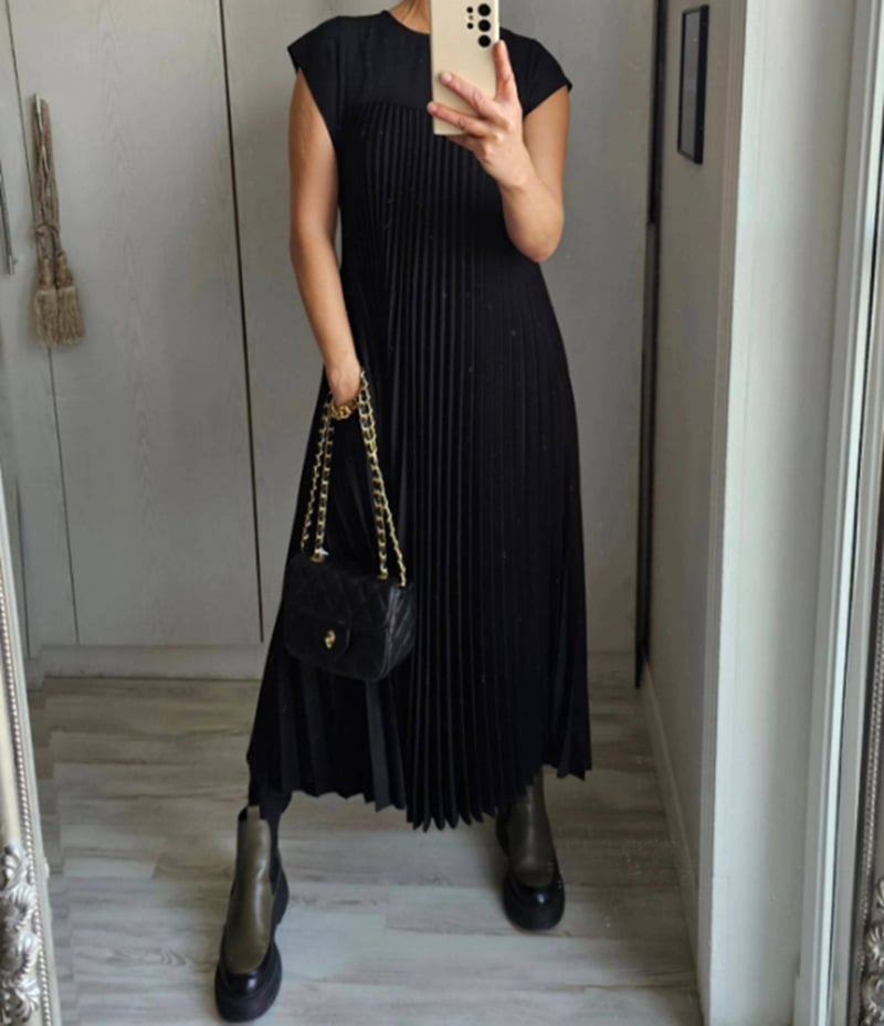 Chiara – Tijdloos Comfort Dames Midi Jurk