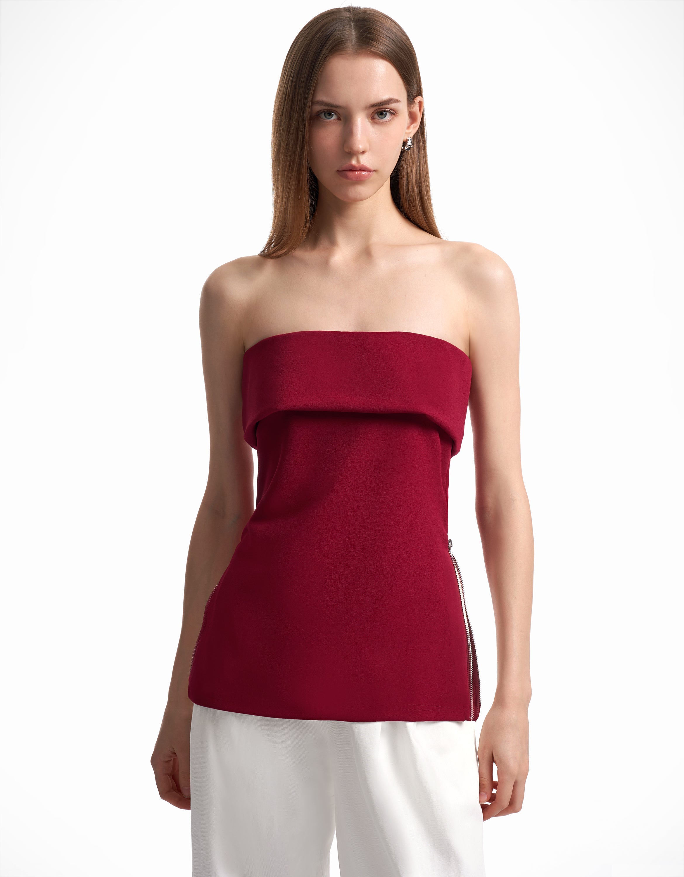 RicciTop™ Strapless top met rits aan de zijkant