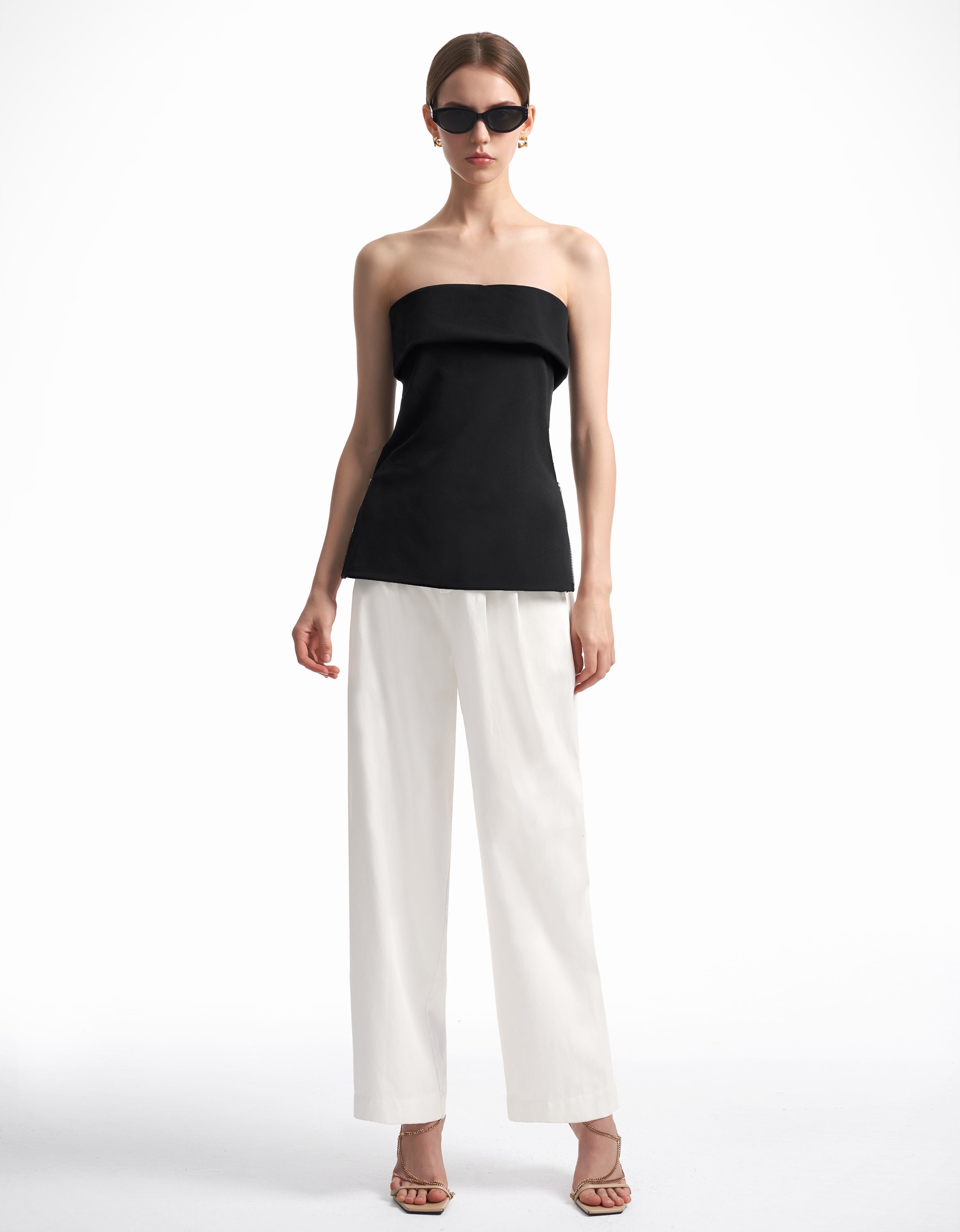 RicciTop™ Strapless top met rits aan de zijkant