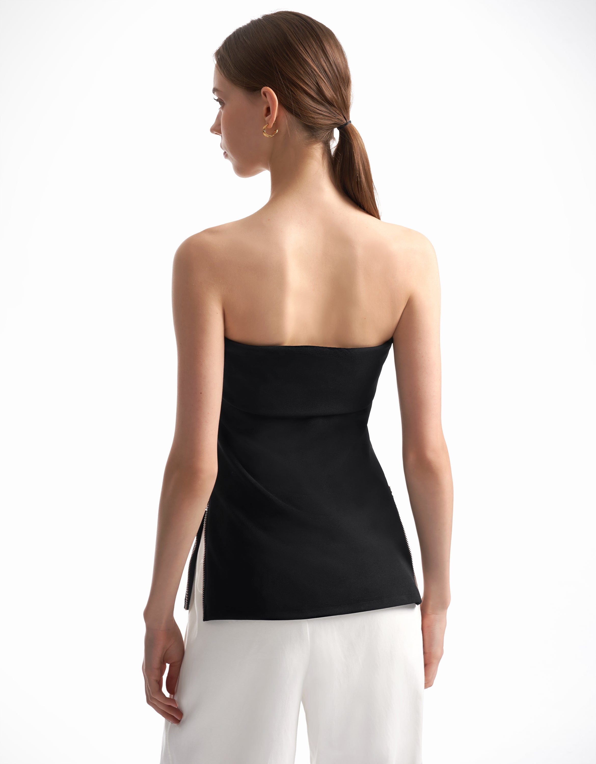 RicciTop™ Strapless top met rits aan de zijkant