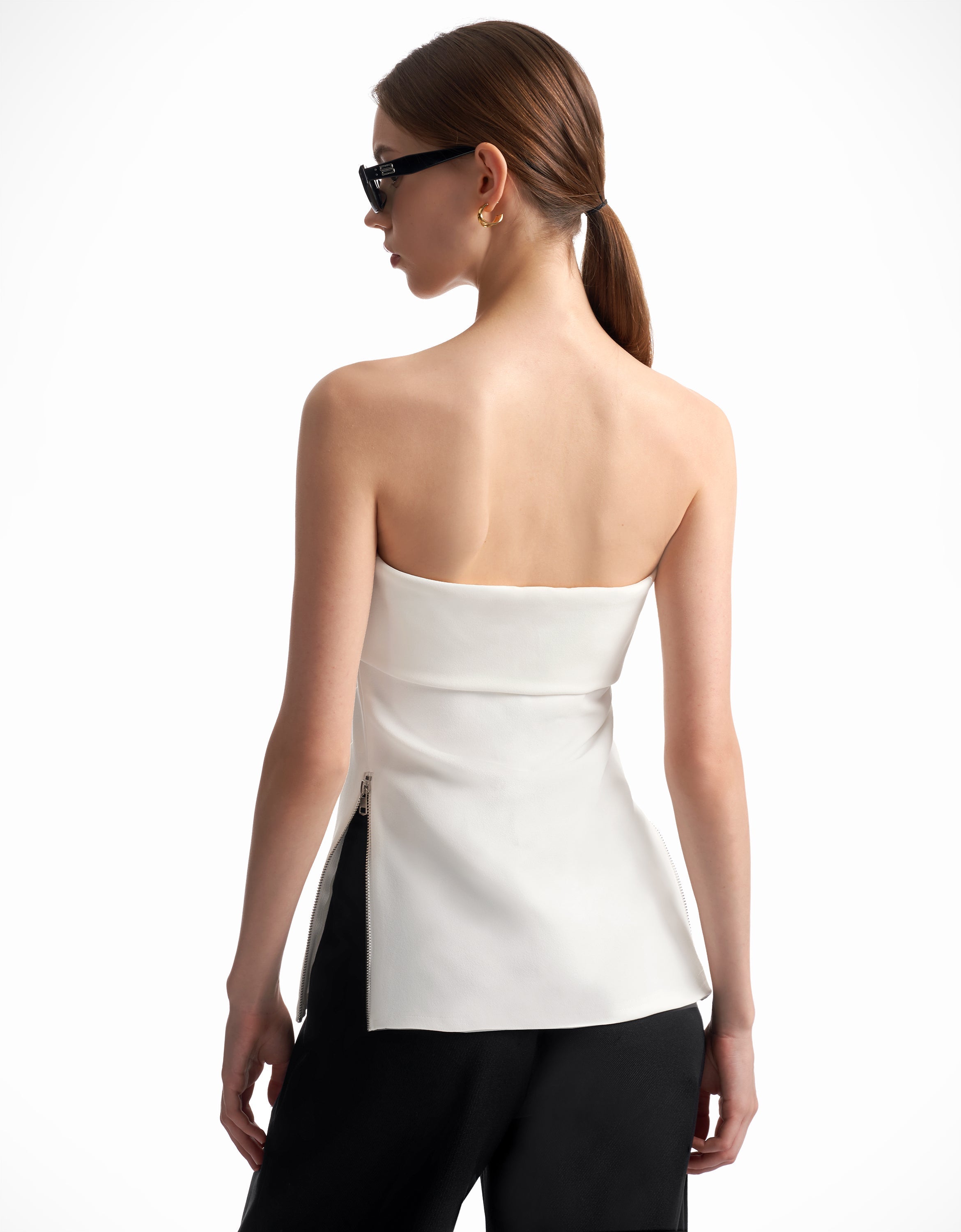RicciTop™ Strapless top met rits aan de zijkant