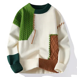 Filarosa – Patchwork Gebreide Herentrui voor de Winter
