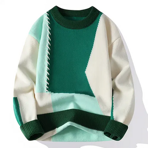 Filarosa – Patchwork Gebreide Herentrui voor de Winter