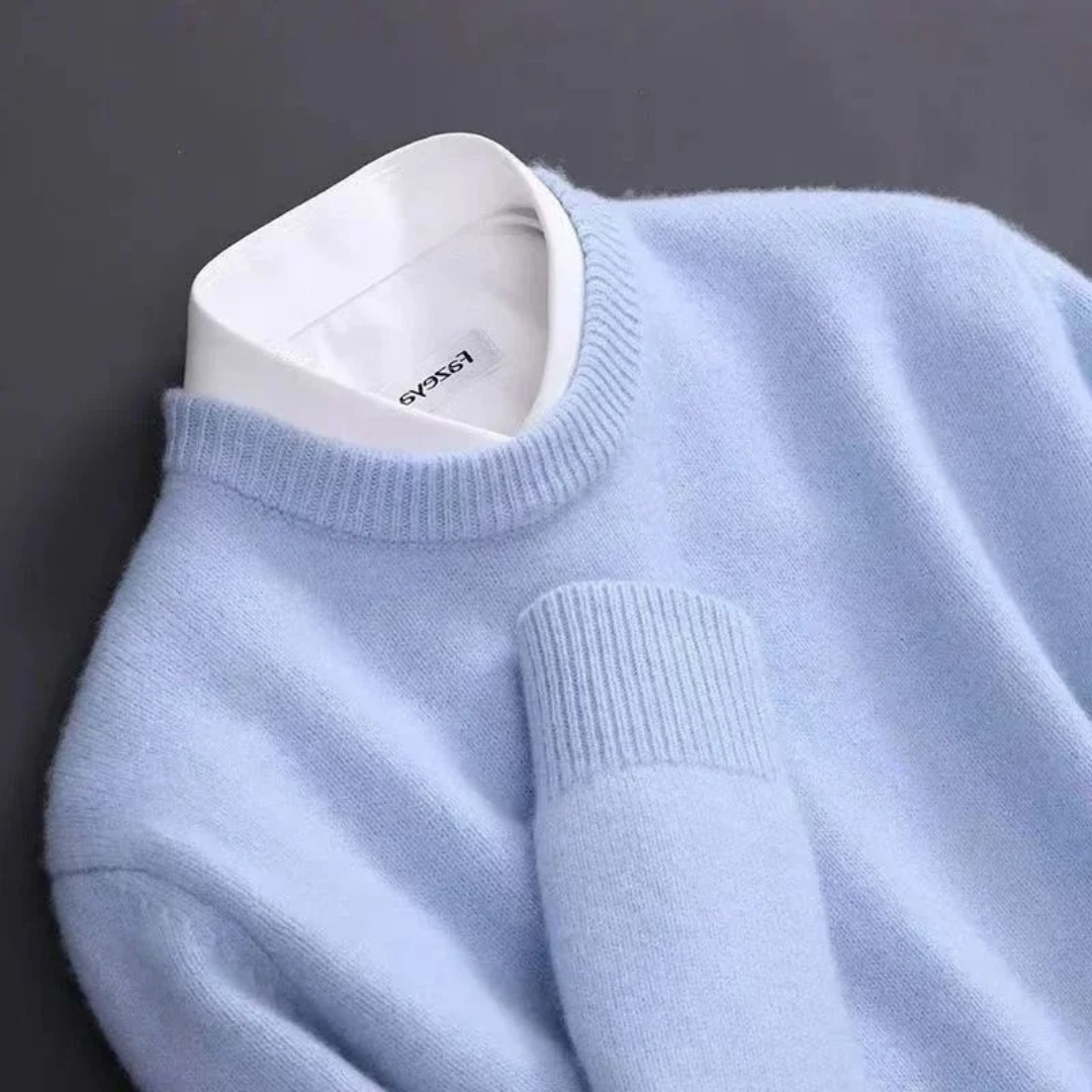 Vata – Cashmere Heren Trui met Ronde Hals