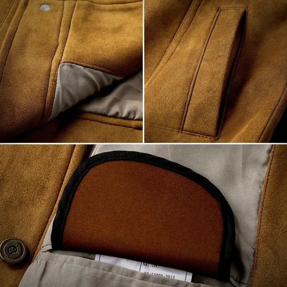 SilvanoFerraro Heren Retro Stijl Suède Jas Voor Mannen