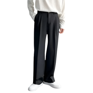Luca – Plissé Herenpantalon in Beige, Wit en Zwart