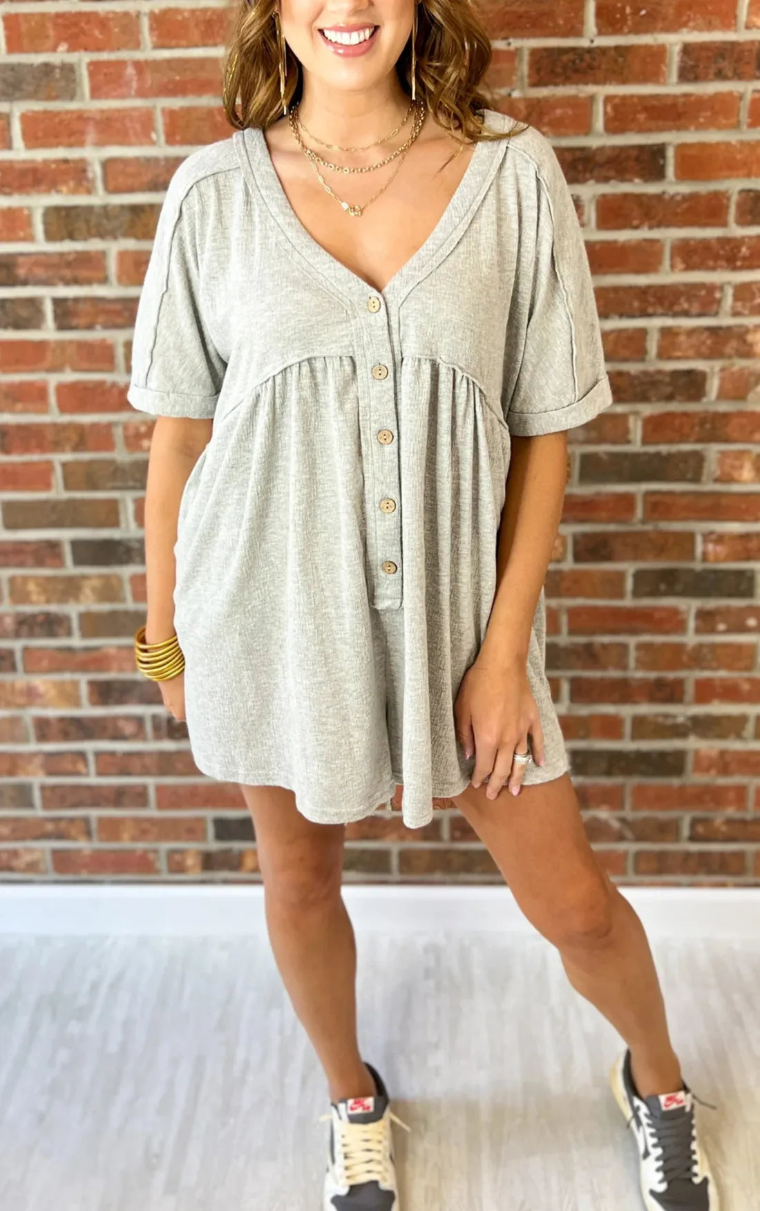 PaoloRossini V-Hals Knoop Romper