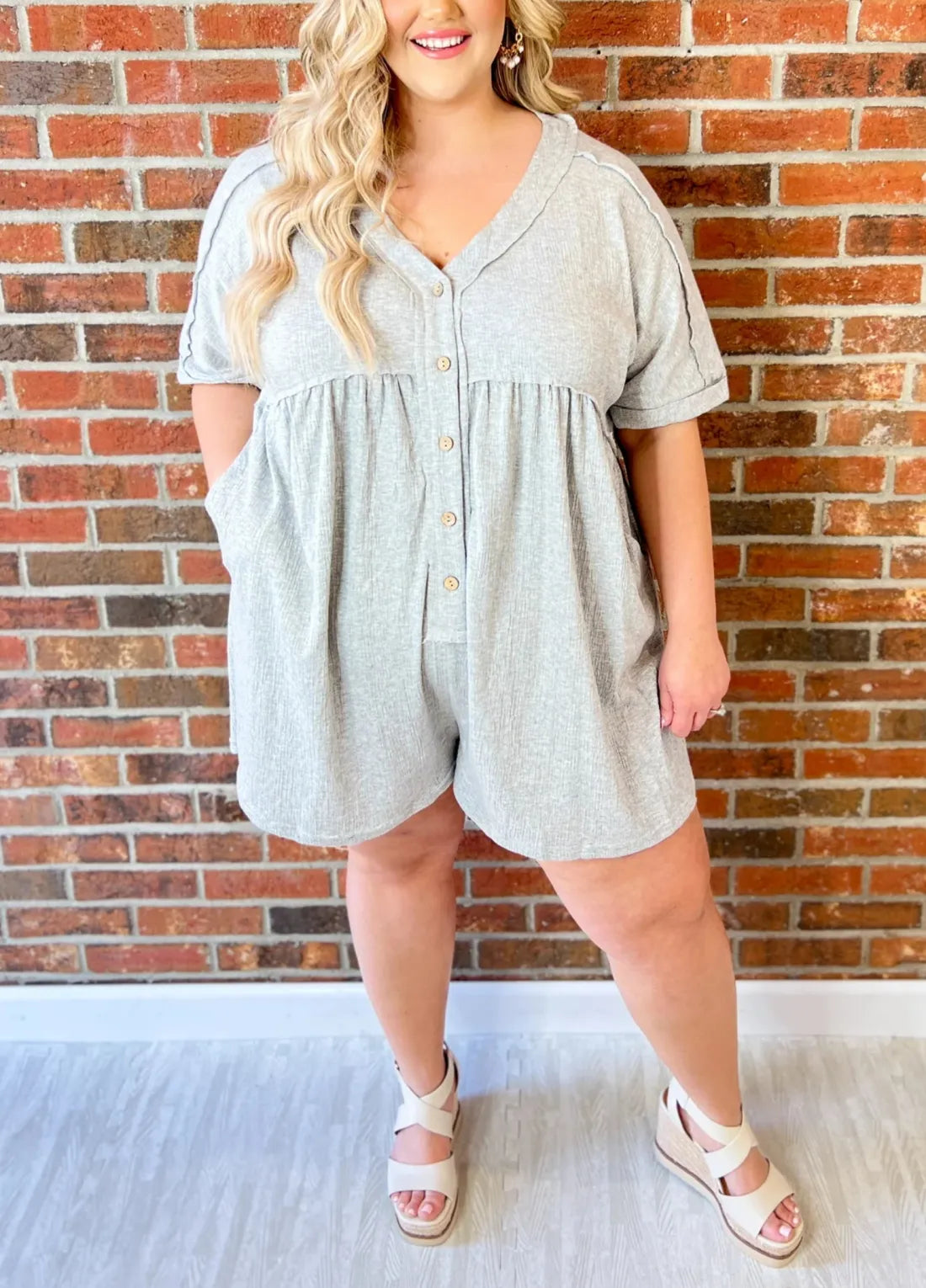 PaoloRossini V-Hals Knoop Romper