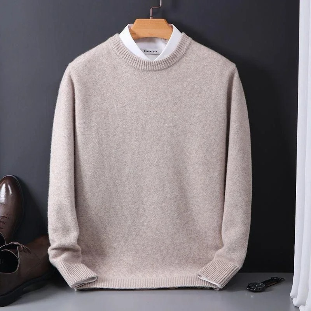 Vata – Cashmere Heren Trui met Ronde Hals