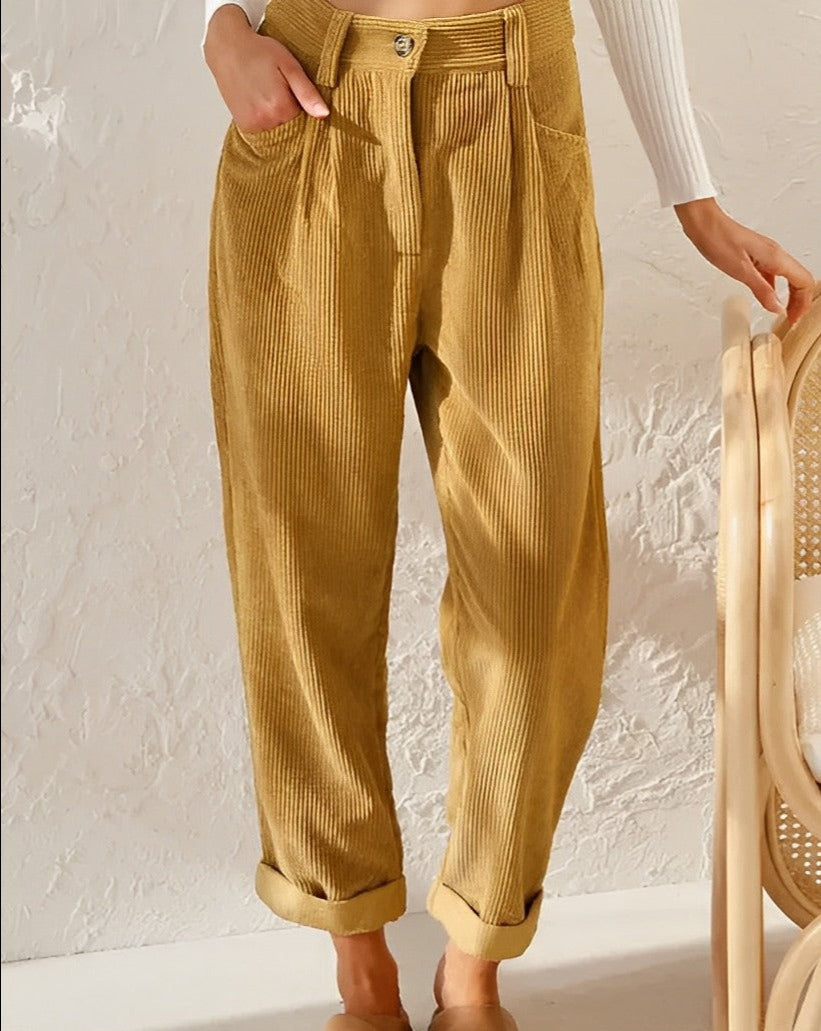MarcoTela Stijlvolle Corduroy Broek Voor Dames