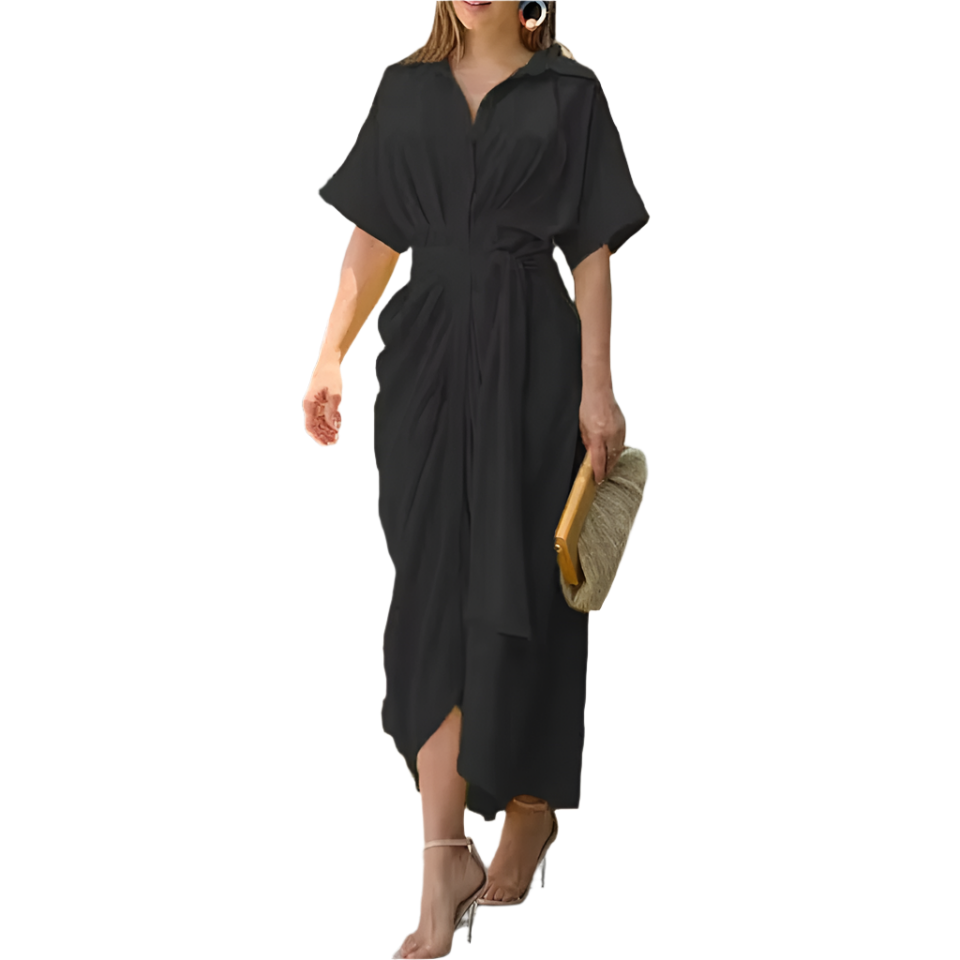 Giulietta – Zomers Dames Maxi Jurk met Knoopsluiting en Valt Elegant