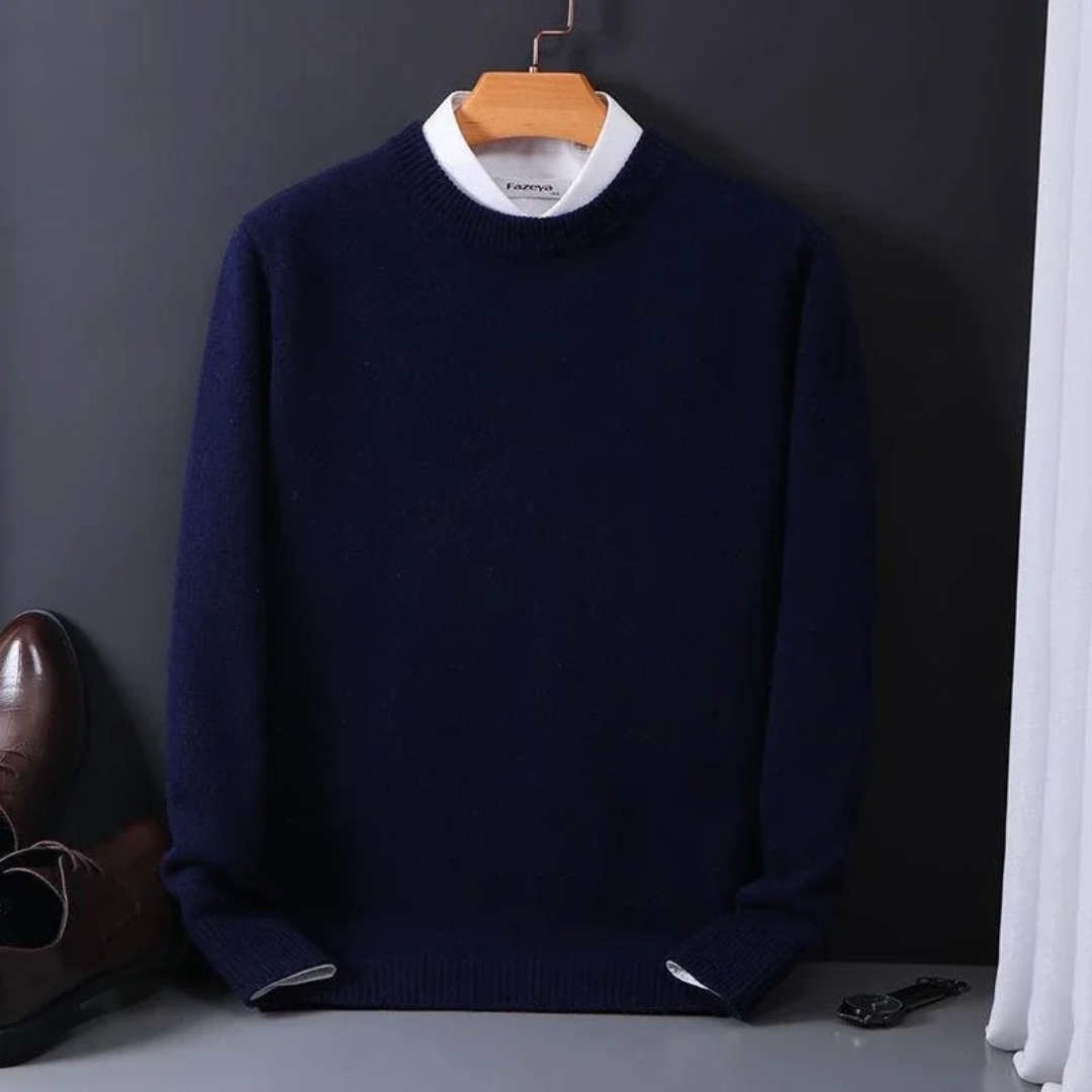 Vata – Cashmere Heren Trui met Ronde Hals