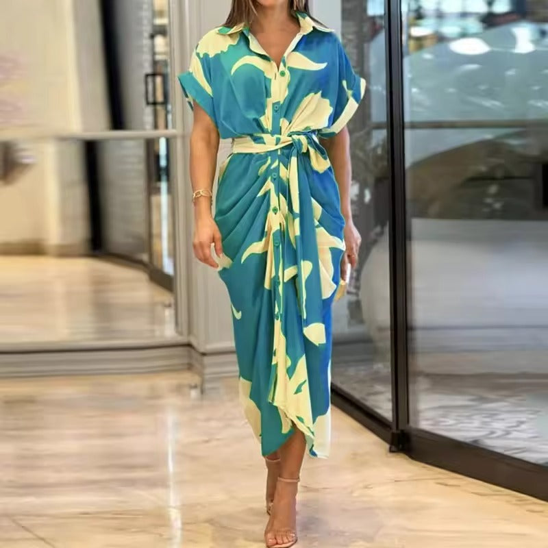 Giulietta – Zomers Dames Maxi Jurk met Knoopsluiting en Valt Elegant