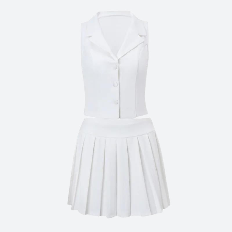 Isabella – Plooirok en Blouse Set voor Dames
