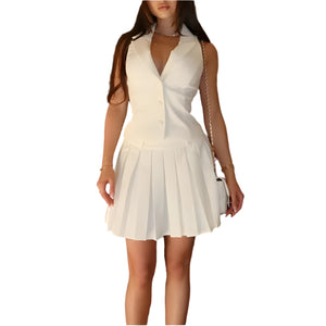 Isabella – Plooirok en Blouse Set voor Dames