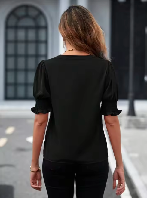 Farley – Vrouwelijke Blouse met Ruches en Zijde-Blend