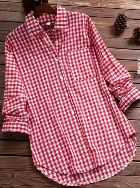 Cecelia – Losvallend Dames Blouse met Ruitpatroon
