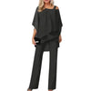 Karen – Elegante Dames Chiffon Laagjes Broekenset