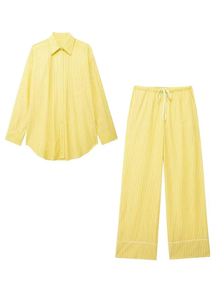 Isabella – Zachte Dames Loungewear Set in Geel