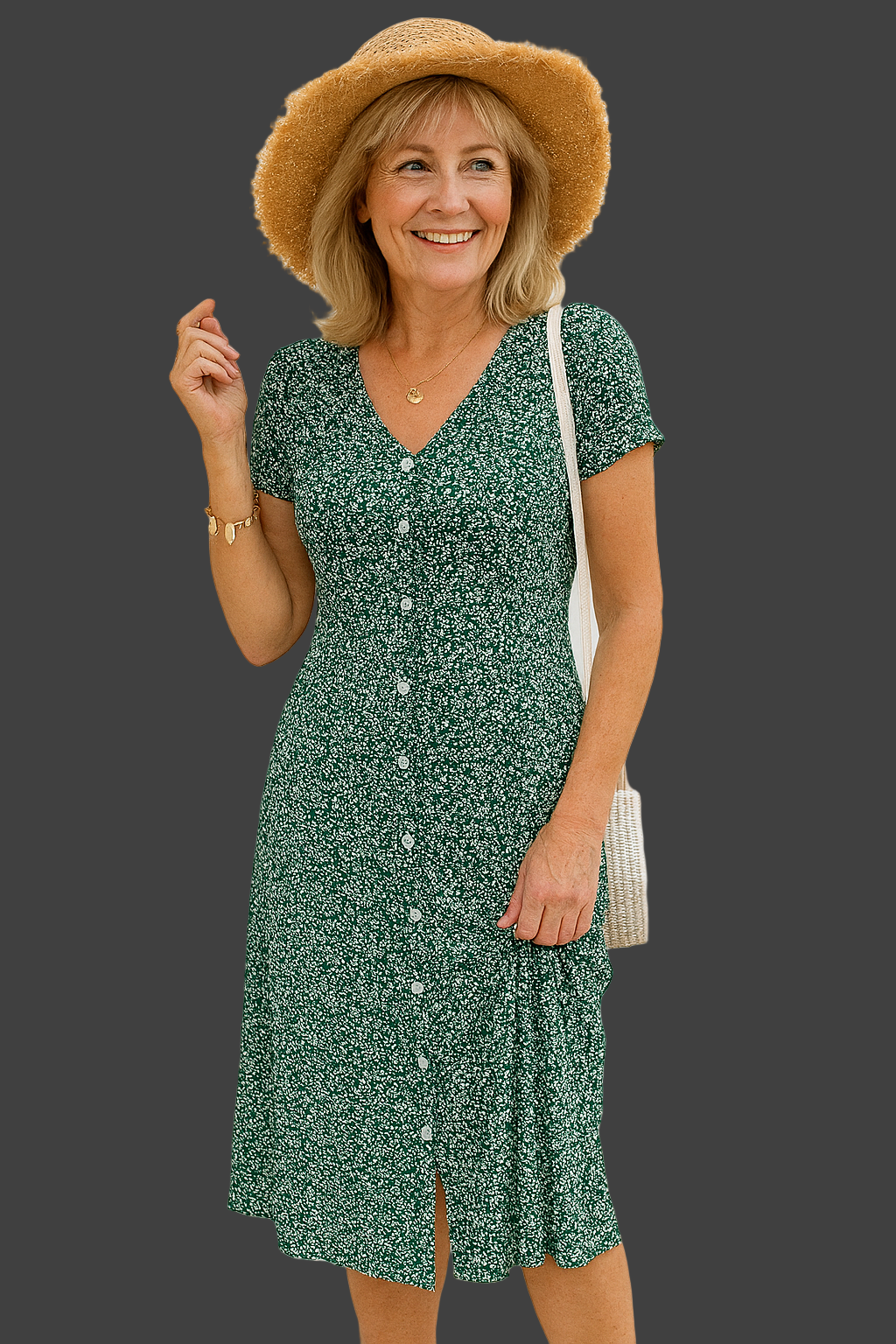 Yvonne – Zachte Stretch Dames V-Hals Jurk met Strik