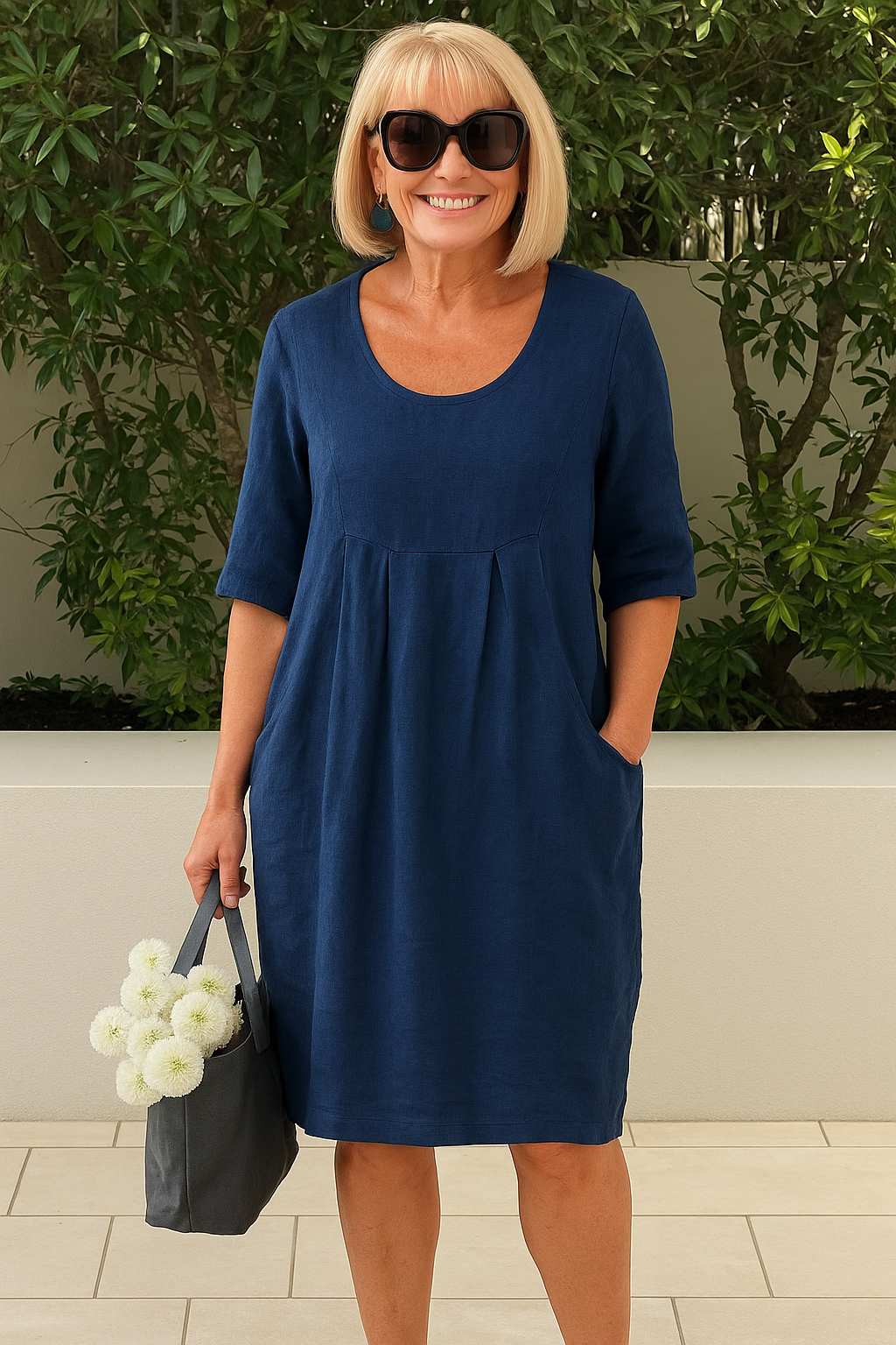 Amélie – Luchtige Dames Geplooide Zomerjurk