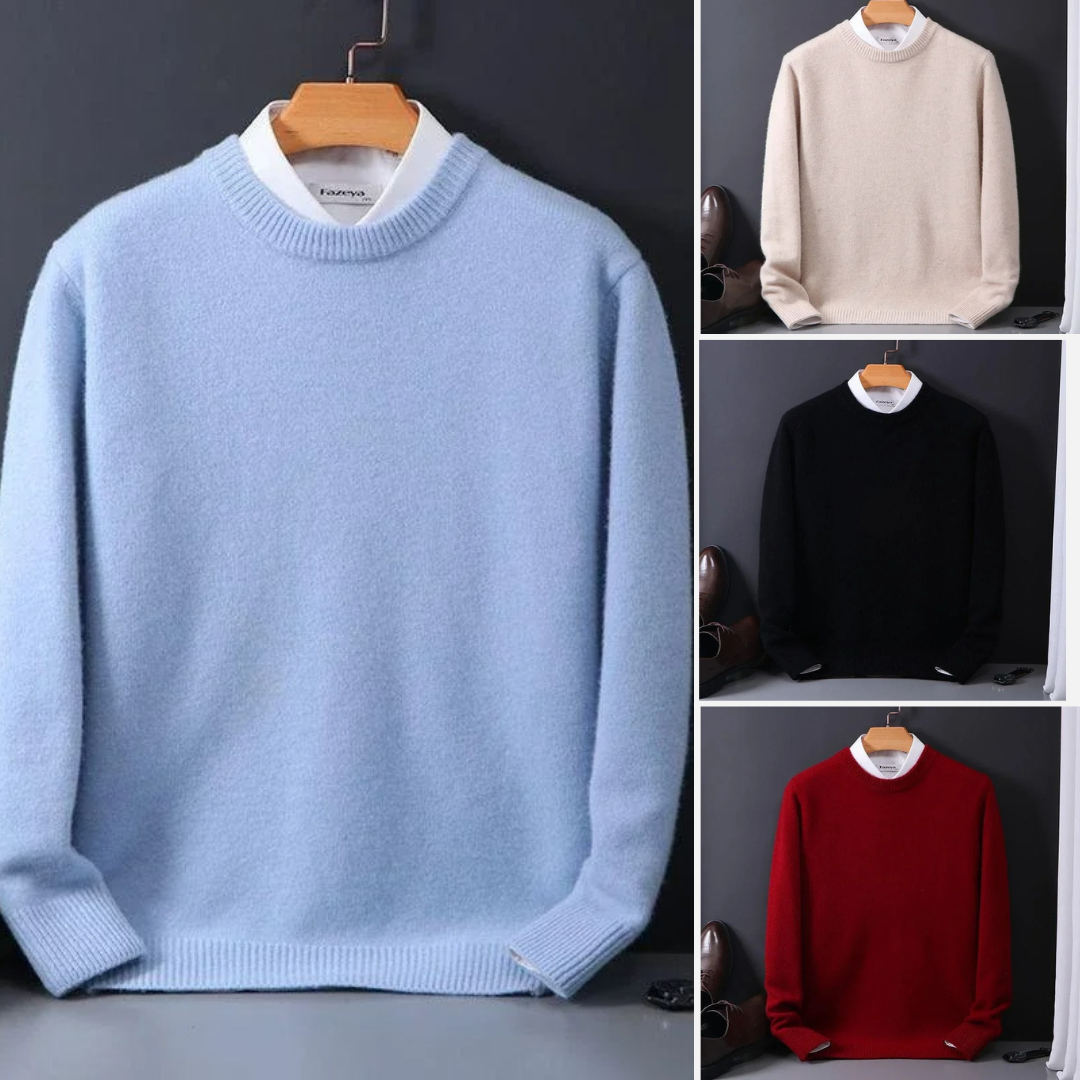 Vata – Cashmere Heren Trui met Ronde Hals