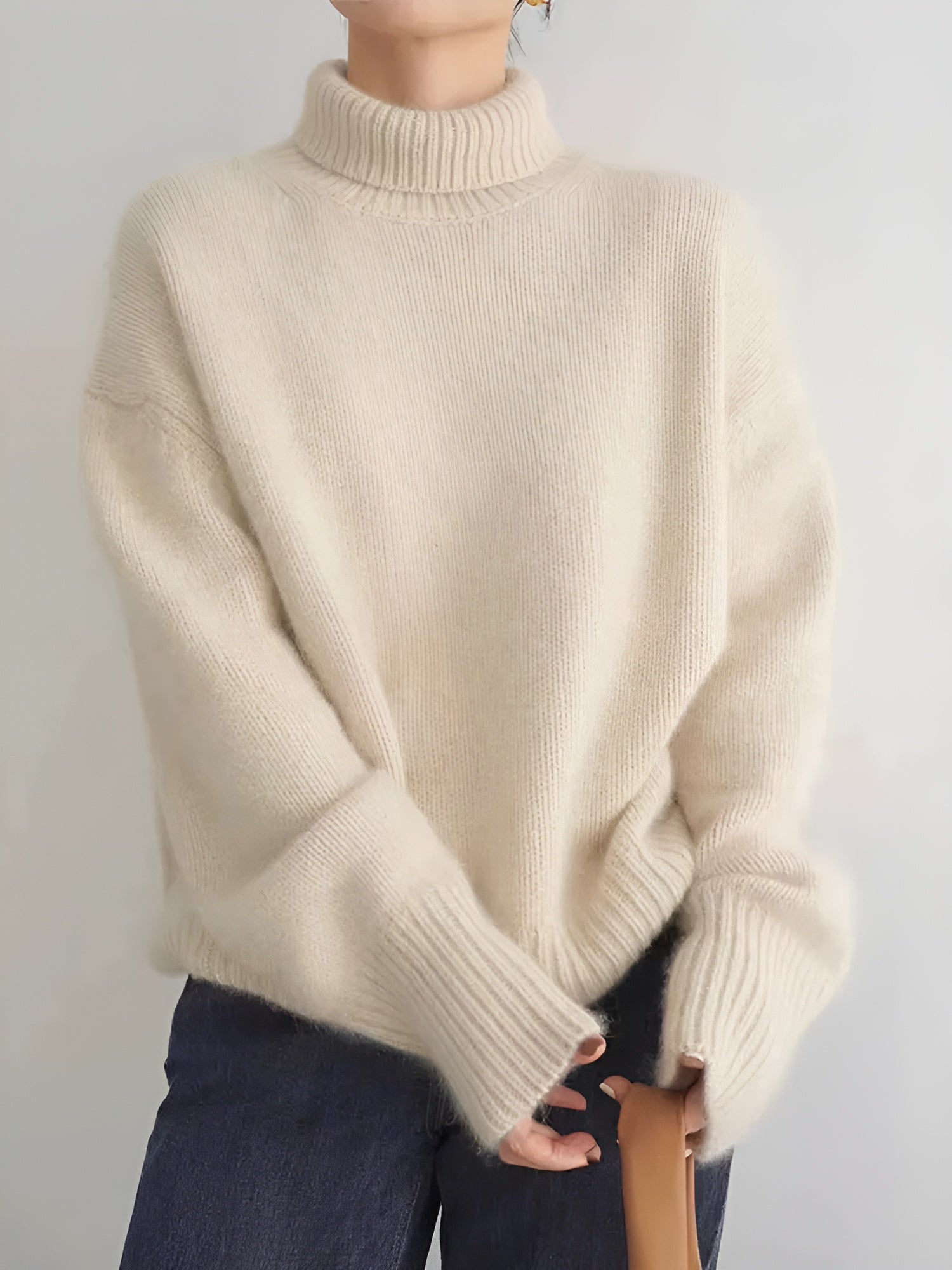 Isabella – Zachte Beige Dames Kasjmier Coltrui