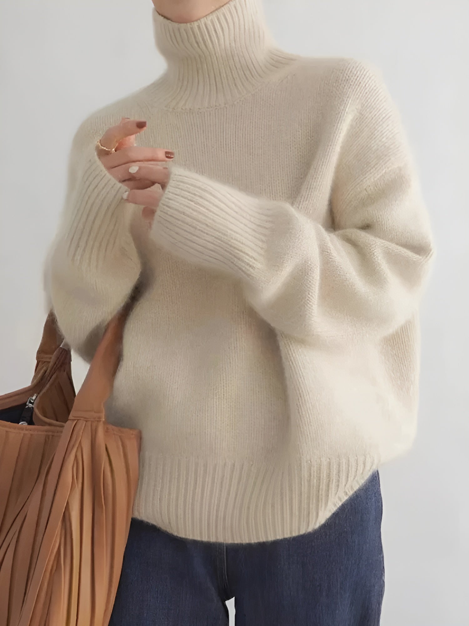 Isabella – Zachte Beige Dames Kasjmier Coltrui