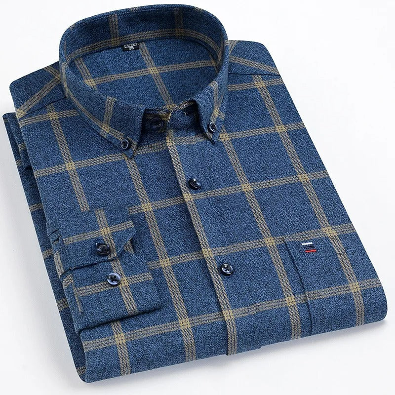 Matteo – Premium Heren Overhemd met Lange Mouwen en Ruitpatroon